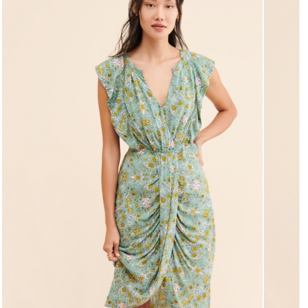 Maeve Blossom Ruffled Dress Anthropologie Size 2 Petite